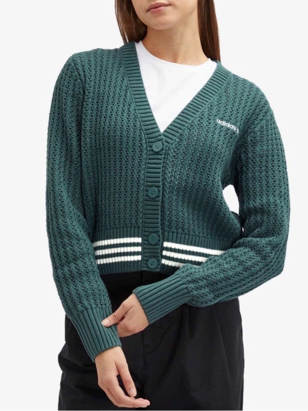 Adidas Cardigan in Mineral Green